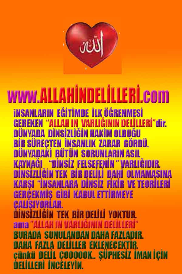 allahin-delilleri, allahin delilleri, allah delilleri, allahin varliginin delilleri